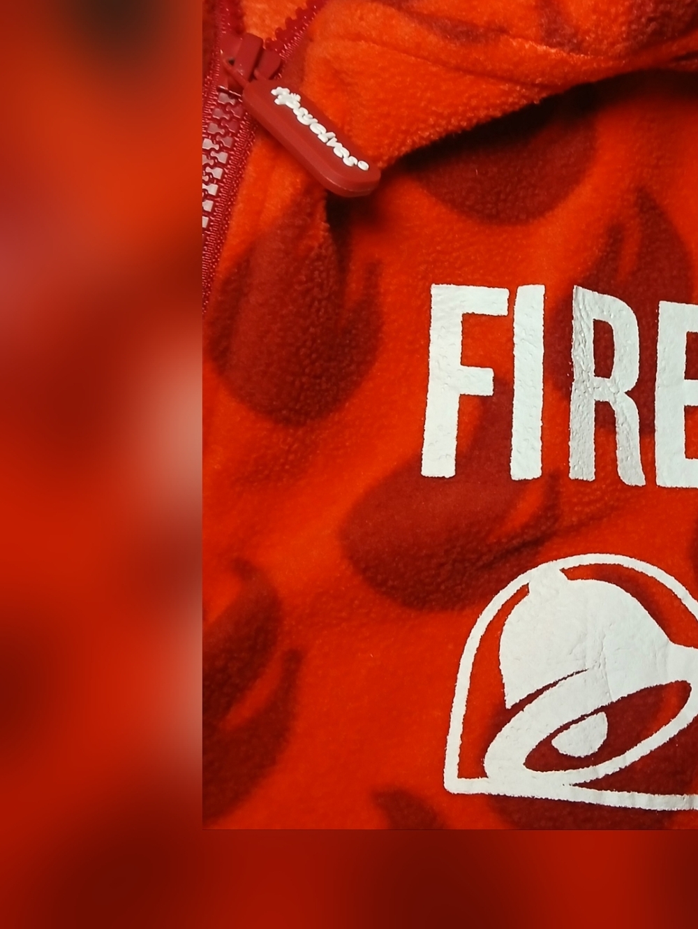 Tipsy Elves Taco Bell Fire! Sauce Unisex Onesie Size Medium - Picture 4 of 11